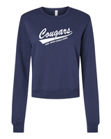 Bella Canvas Ladies Navy Fleece Crewneck Sweatshirt