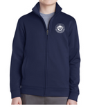 Navy Blue Full Zipper Fleece with SJCS Crest Logo
