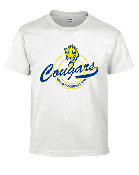 Toddler Cougars Logo White Short Sleeved T Shirt