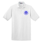 White Short Sleeve Polo Shirt with SJCS Crest Logo
