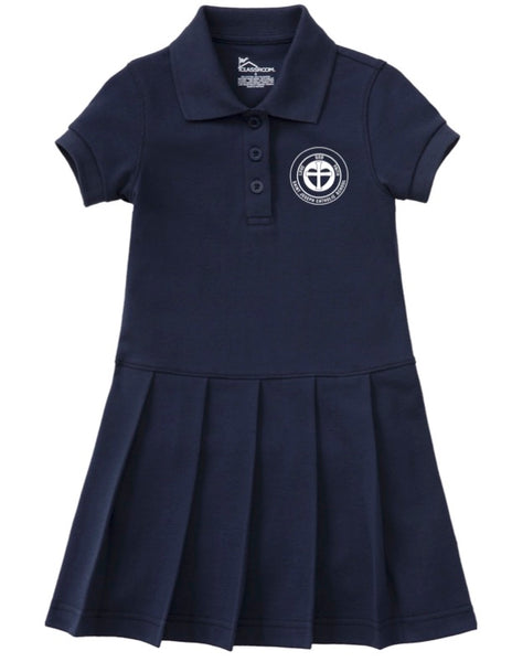 Little Girls Polo Dress with SJCS Logo